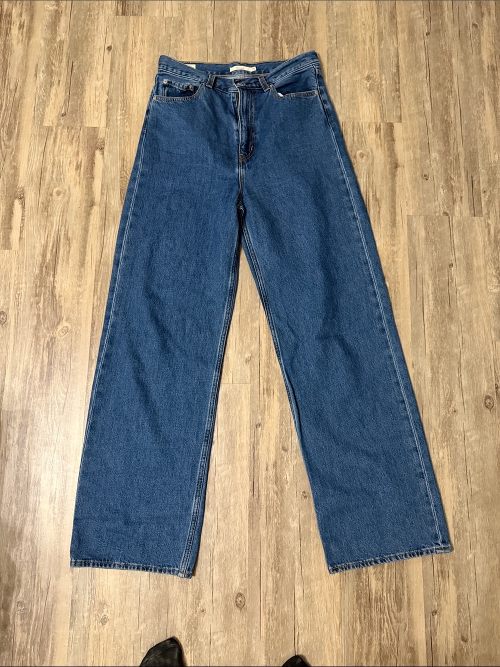 Levi's Dark Blue High-Rise Wide Leg Jeans